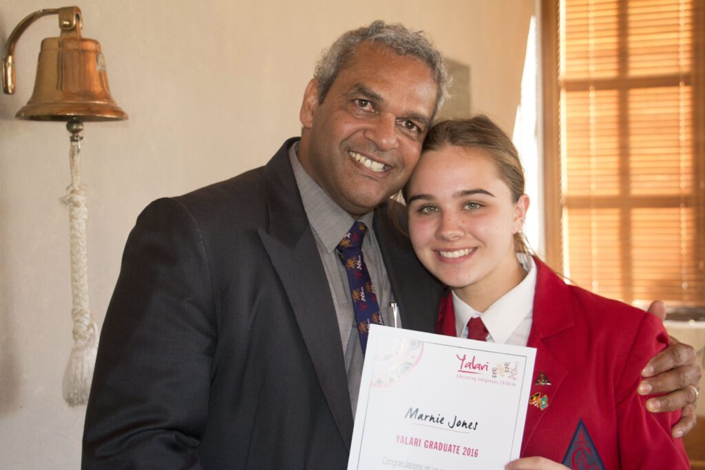 Waverley Stanley AM pictured with Marnie Jones at the graduation ceremony for her scholarship in 2016